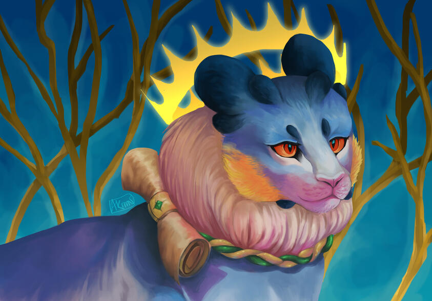 Fully Painted Character + Simple bg